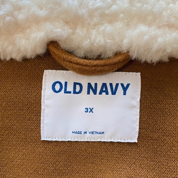 Old Navy Jacket, Soft-Brushed Sherpa-Trimmed, Camel Colour, size 3X NWT - Picture 3 of 10